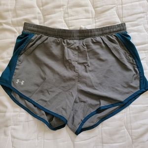 Gray/Blue Under Armour Running Shorts